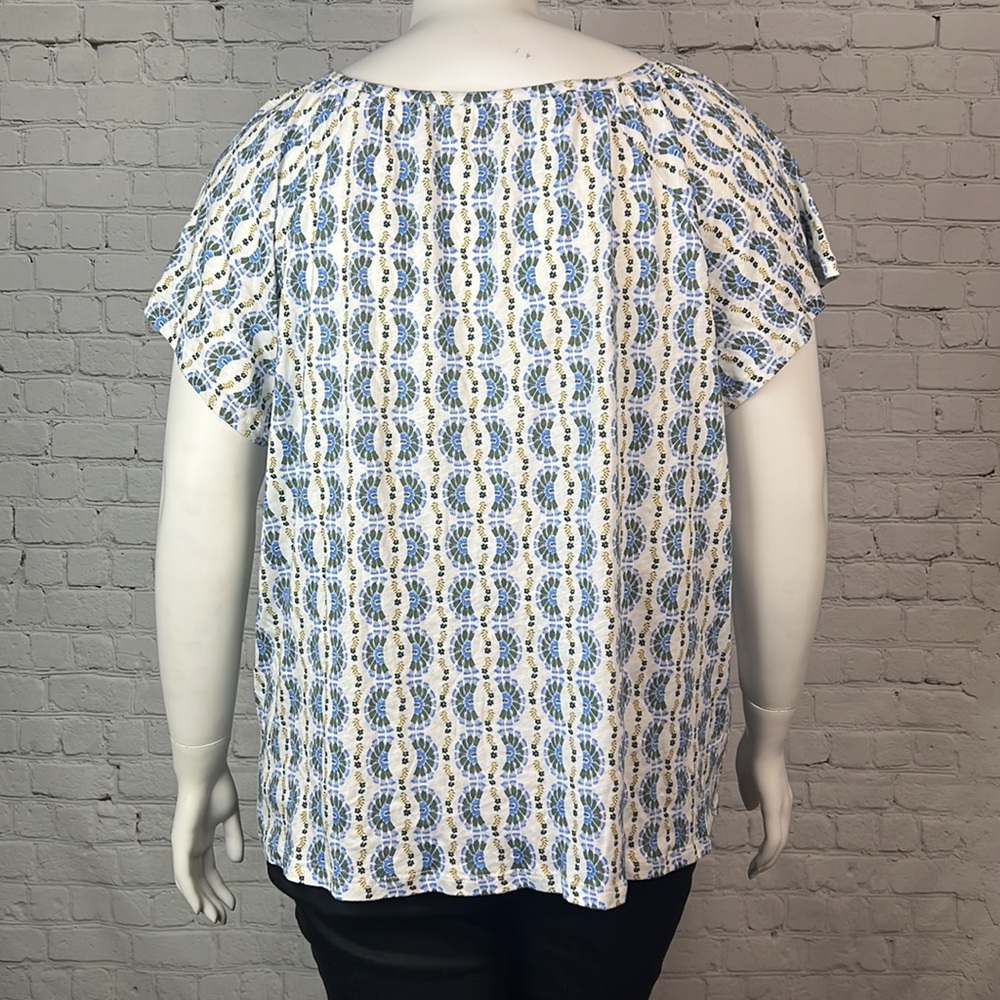 Style & Co Printed Knit Pleat-Neck Knit Top Plus Size 3X - Picture 3 of 5